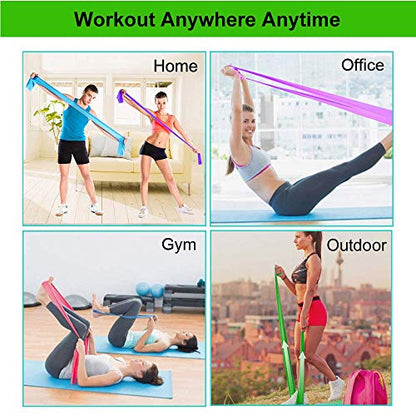 Resistance Bands, Elastic Exercise Bands for Home Workout, Physical Therapy, Recovery, Yoga, Pilates, Strength Training, Lightweight Fitness Band for Seniors, Adults, Pregnant Women