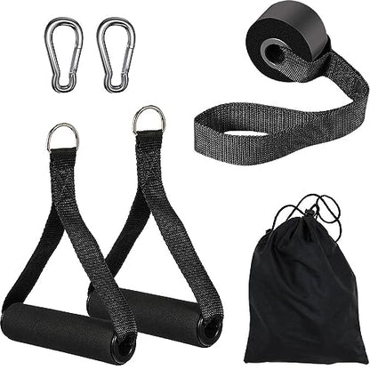 Gym Exercise Handles, Foam Door Anchor，Replacement Handle Attachments for Cable Machine Pulleys, Resistance Band and Strength Trainer, Pull Down Workout Accessories, Home Gym Add On Equipment