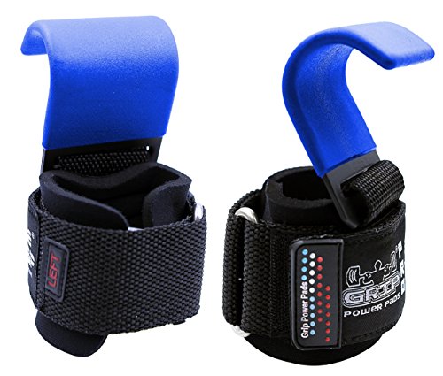 Weight Lifting Rod Hooks Heavy Duty Wrist Wraps Power Weight Lifting Training Gym Grips Straps Set of 2 - color: Classic Blue, size: WOMEN-Wrist Size Small/Medium