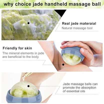 ideayard Massage Stone Jade Ball for Full Body Massage Lacrosse Ball Massager, Back Massage Tool, Self Massage Ball for Sore Muscle - color: Blue