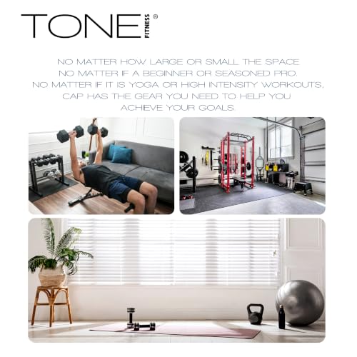 Tone Fitness 1-Inch Thick Yoga Mat | High-Density, Non-slip Exercise Mat with Carrying Strap for Yoga, Pilates, & Home Gym Workouts | Multiple Options
