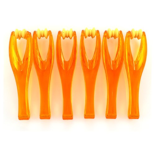 2 Pieces Orange Finger Joints Massager Hand Handheld Blood Circulation Tool Stress Relief Plastic Care Relax Double Rubber Roller Massage (2)