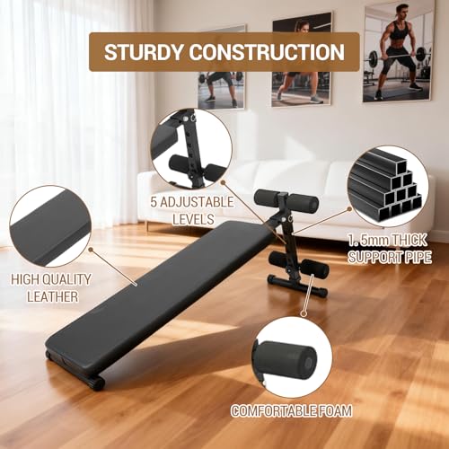 Sit-Up Bench, Folding Adjustable Home Gym Workout Bench for Ab Exercise,Easy Assembled,Weight Capacity 220 LBS