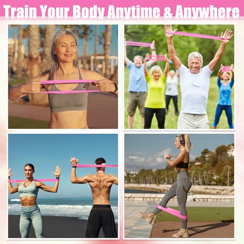 20 Pcs Resistance Bands Resistance Loop Exercise Bands Exercise Equipment Elastic Drag Ring for Women and Men Home Fitness, Gym, Yoga - color: Pink, style: 25-30 Lbs