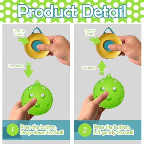 Pickleball Rebound Trainer – Continuous Bounce for Solo Indoor & Outdoor Practice | Boost Reaction Time & Hand-Eye Coordination | Noise-Free Door Frame Set,Ideal Gift for Beginners to Pros