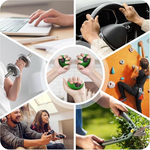Hand Grip Strengthener, Rechargeable Digital Grip Strength Trainer with LCD Display Up to 220lbs/100kg, Silicone Hand Exercise Ball for Forearm Finger Training & Stress Relief, for Adults and Kids - color: Green