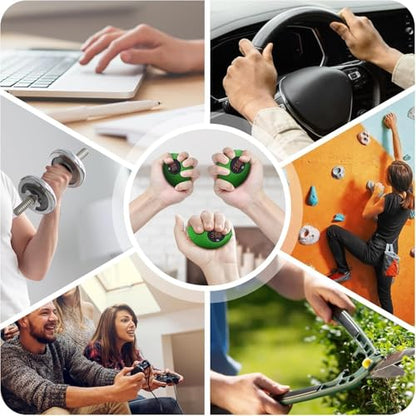 Hand Grip Strengthener, Rechargeable Digital Grip Strength Trainer with LCD Display Up to 220lbs/100kg, Silicone Hand Exercise Ball for Forearm Finger Training & Stress Relief, for Adults and Kids - color: Green
