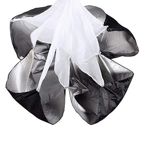 Running Speed Training,2 Umbrella Speed Chute,Resistance Parachute,Training Parachute,Running Parachute for Adul,Black