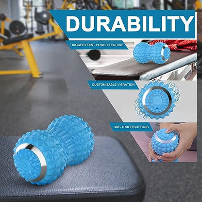 Vibrating Massage Ball for Pain Relif, Mobility Ball for Physical Therapy and Workout Recovery, Deep Tissue Myofascial Release Tools - Back, Shoulder & Foot Muscle Massager (Blue)