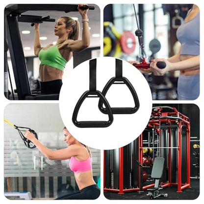 Pull Up Rings - Adjustable Fitness Gymnast Rings with Straps, Strength Training Equipment | Portable Exercise Ringss for Home Outdoor Workout, Calisthenics Gear for Adults Family Sport Cardio Dance