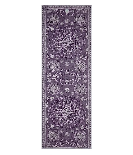 Manduka Yogitoes Hot Yoga Mat Towel - 71" | Moisture Activated Grip | Patented Silicone Nubs | Highly Absorbent, Durable & Easy Care | Made from Recycled Materials | 71 x 24 Inches | Geija Purple