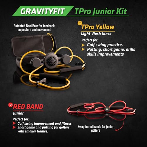 Golf Swing Performance Trainer Aid | Golf Swing Trainer Trusted by PGA Coaches | Backed by 30 Years Research | Elevate Your Golf Training | Enhance Strength, Stability, Rotation & Posture - style: Junior Kit - 2 bands for the developing junior