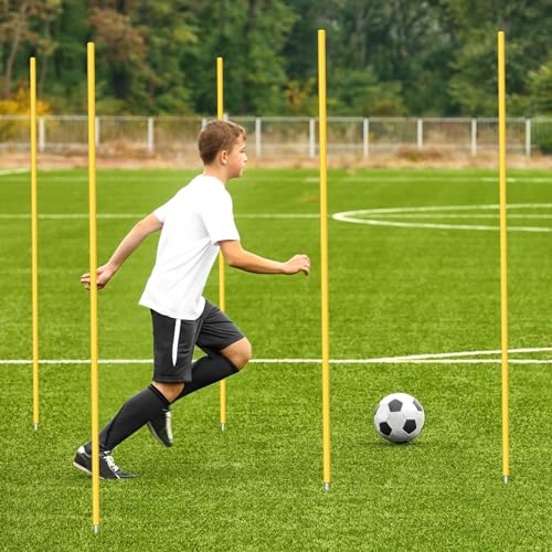 Blulu 5/10/30pcs Training Agility Pole,5ft Adjustable - color: Yellow