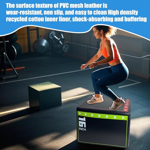 Plyometric Jump Box - Variable Height Training, Single Unit Heavy Duty Jumping Tool for Explosive Power, Athletic Supply, Shock-Absorbing Fitness Equipment for Cardio and Leg Workouts