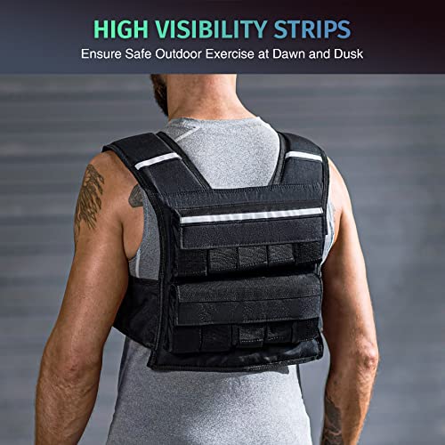 ZELUS Weighted Vest with Adjustable Weights for Home Workouts - color: 45lb Black