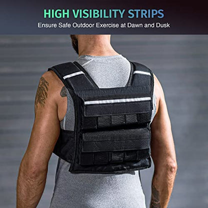 ZELUS Weighted Vest with Adjustable Weights for Home Workouts - color: 45lb Black