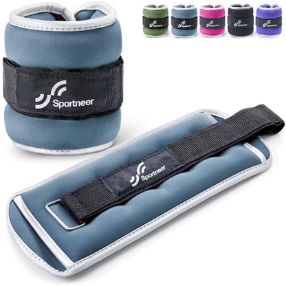 Sportneer Ankle Weights Wrist Weights -0.5 1 2 3 4 5 Lbs Pair for Men Women Kids Strength Training Wrist and Ankle Weights Set Comfortable and Soft Perfect for Dancing Running Walking Fitness Workout