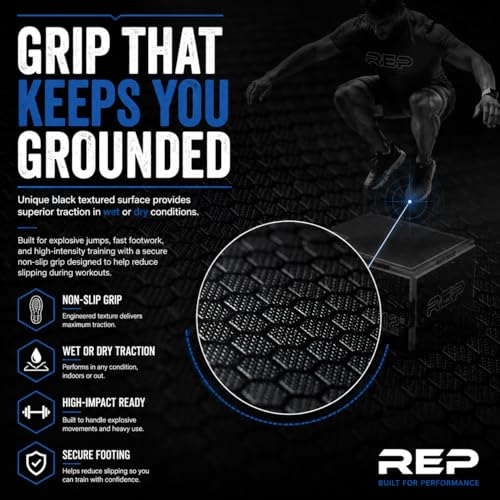 Rep Wooden Plyo Box | Stackable Jump Platforms for Home Gym Workouts | Multiple Height Options from 4, 6.8 and 12" Exercise Step Up Boxes for CrossFit & Plyometric Training | Durable Fitness Equipment