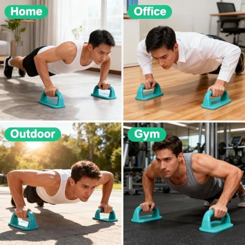 Floor Push Up Handles, with Ergonomic Non-Slip Grip, Blue, Home Workout Equipment, Fitness Push Up Tool, Multi-Functional Design, for Gym, Pilates, Yoga, Boxing