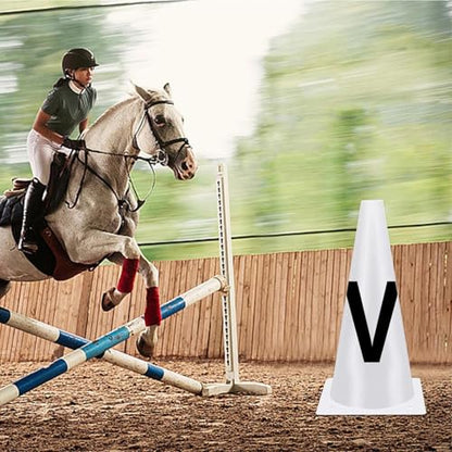 Horse Dressage Cones - Dressage Markers Equipment, Horse Training Sports Cone with Letters | Dressages Letters, Durable PP Material, Equestrian Athletes Events, 23x14cm