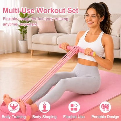 Adjustable Thai Natural Rubber Band for Abs, Arms, Waist & Legs, Home Workout Equipment