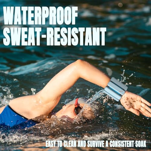 Sportneer Wrist & Ankle Weights for Women Men - 1 Pair (1 lb/2 lb Each) | Adjustable Weighted Bracelet Silicone Bangles for Yoga, Dance, Pilates, Cardio, Aerobics, Gym, Pool Exercises and Jogging