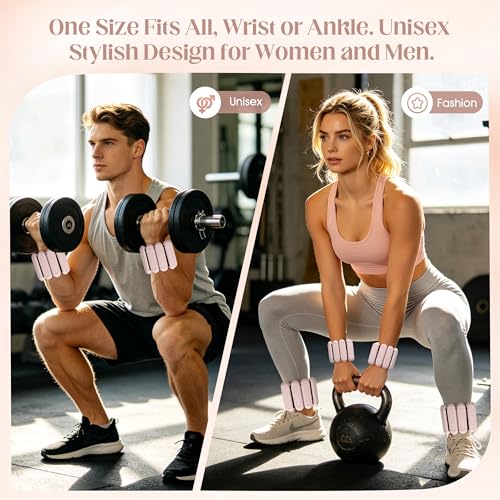 Wrist Weights for Women & Men, 2lb Silicone Wrist Ankle Weights - color: Beige