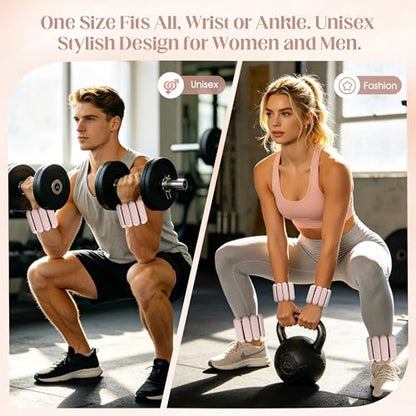 Wrist Weights for Women & Men, 2lb Silicone Wrist Ankle Weights - color: Beige