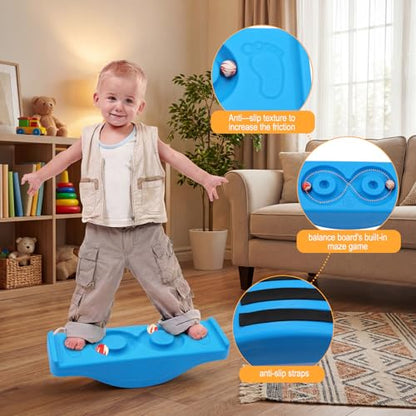 Seenelling 22.83" Maze Wobble Balance Board with 2 Balls 3 Anti-slip PE