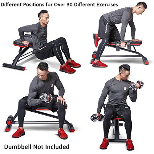 Compact Weight Bench with Dumbbel Rack Flat Incline Sit up Bench for Home Gym Workout