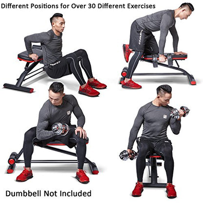 Compact Weight Bench with Dumbbel Rack Flat Incline Sit up Bench for Home Gym Workout