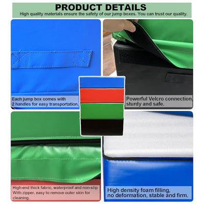 Box Jumps for Home Gym, Plyo Box, 4-in-1 Foam Jumping Exercise Box, Workout Box, Non-Slip PVC Leather for Conditioning, Jumping, Strength Training(Size:90x55x30cm（35.4x21.6x11.8in）) - size: 90x55x30cm（35.4x21.6x11.8in）