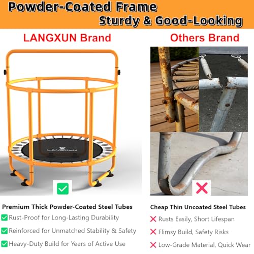 60" 6-in-1 Kids Trampoline, 5ft Mini Toddler Trampoline for Girls Boys - color: Orange&Yellow 6-in-1