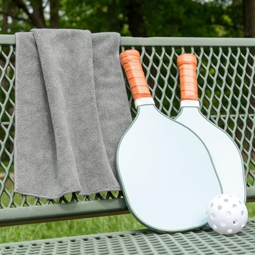 S&T INC. Microfiber Gym Towels, Yoga Towel for Home and Gym Bag, 16 Inch x 27 Inch, 6 Pack - color: Grey