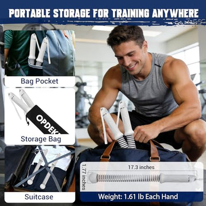 Weighted Ropeless Battle Ropes for Home Gym, Heavy Duty Portable Cordless Battle Rope with Grip Strengtheners & Poster, Battle Rope Sticks for HIIT, Strength & Quiet Cardio Training Men & Women(2PCS)