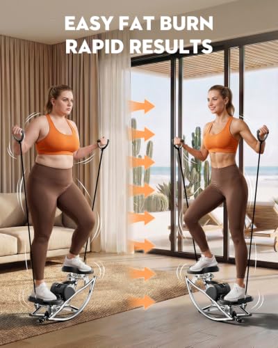 Low-Impact Rocking Stepper with Digital Display for Home Exercise