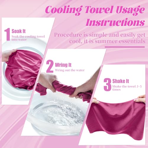 4 Pack Cooling Towels, Soft Breathable Cooling Towels for Neck and Face - color: Blue/Green/Pink/Black