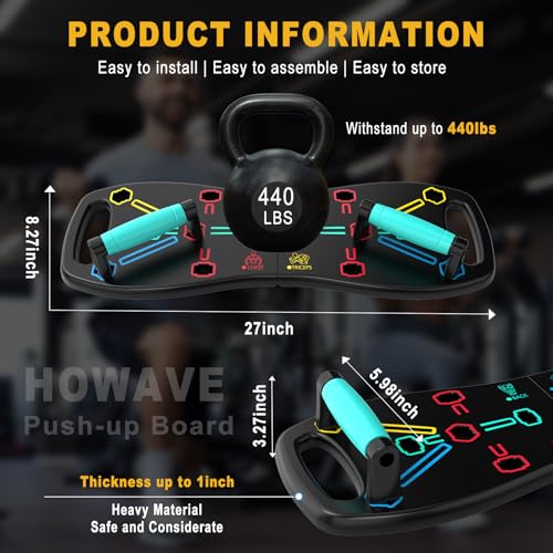 Push Up Board, Portable Pushup Board for Men, Foldable Push Up Bar 20 in 1 for Chest Muscle Exercise Strength Training Equipment, Multifunctional Pushup Handles at Home Gym
