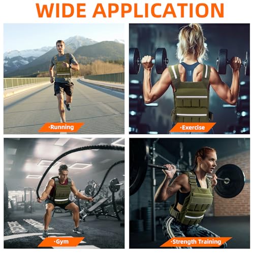 Weighted Vest for Men Women, Adjustable Tactical Weight Vests for Rucking Walking Running Crossfit Strength Training (Without Weight Blocks)