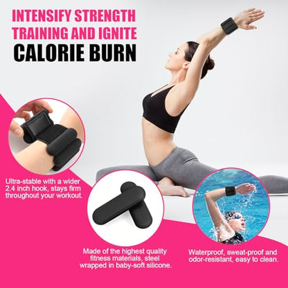 Wrist & Ankle Weights for Women, Wearable Strong Arm & Leg Weights Set of 2(1Lbs Each), Adjustable Ankle Weights for Walking, Yoga, Dance, Barre,Gym,Exercise,Pilates,Walking Running - color: Matte Black