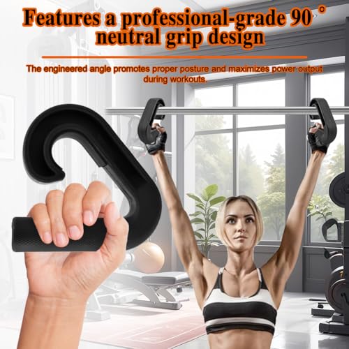 Neutral Grip Pull Up Handles 45°, Angles 90° Ergonomic Portable Hooks, Neutral Grip Handle Attachment for Pull-up Bars, Deadlifts, Barbellsand Resistance Bands