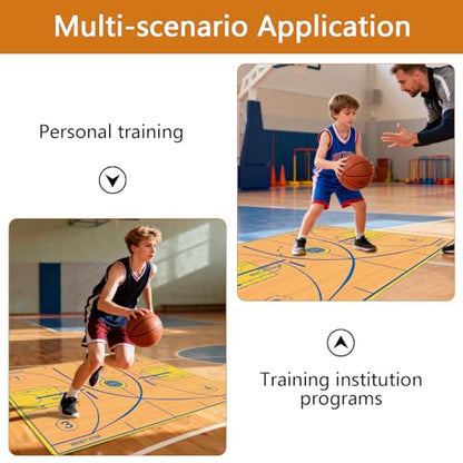 Portable Basketball Footwork Training Mat, Basketball Training Equipment, Agility Footstep Training Mat, Durable Non-Slip Basketball Footwork Training Equipment for All Ages to Improve Speed, Strength and Coordination