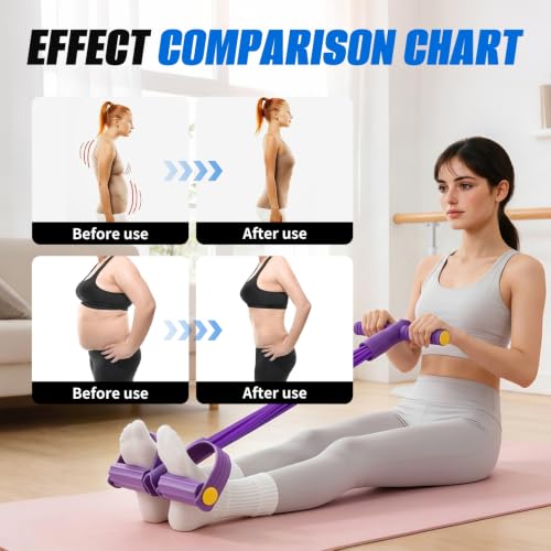 Pedal Resistance Bands with Handles, 6/8/10 Tube Exercise Band