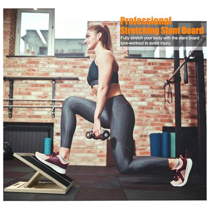 Wooden Slant Board for Calf Stretching, Adjustable Portable Wooden Incline Board for Yoga, Take Exercise, Stretch the Muscles, Exercise the Ankles