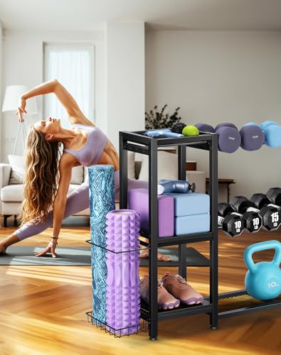 Dumbbell Rack Stand Only - Adjustable Weight Rack for Home Gym, Heavy-Duty Weight Stand for Dumbbells Kettlebells