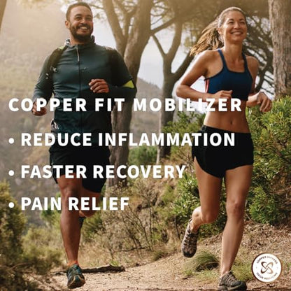 Copper Fit Men & Women Mobilizer Arch Flex Wrap – Adjustable Compression – Advanced Relief & Recovery – Foot Pain, Plantar Fasciitis, Heel Spurs, Swelling & Inflammation – One Size Fits Most