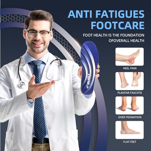 VALSOLE Plantar Fasciitis Arch Support Insoles,210lbs+ Heavy Duty Support Pain Relief Orthotics,High Arch Insoles,for Flat Feet,Arch Pain,Heel Pain Comfort Insoles,Work Boot Shoe Insole for Men Women
