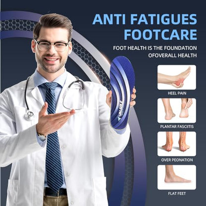 VALSOLE Plantar Fasciitis Arch Support Insoles,210lbs+ Heavy Duty Support Pain Relief Orthotics,High Arch Insoles,for Flat Feet,Arch Pain,Heel Pain Comfort Insoles,Work Boot Shoe Insole for Men Women