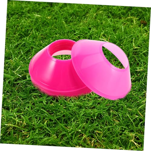 Happyyami 20pcs Soccer Training Cones Vibrant Pink Agility Discs for Football Skating Practice Stackable Design for Enhanced Speed Coordination Drills