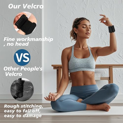 Wrist and Ankle Weights for Women & Men 2 Pack (1lb Each), Adjustable Silicone Wearable Arm & Leg Weights for Pilates, Gym, Yoga, Cardio, Strength Training - color: Black